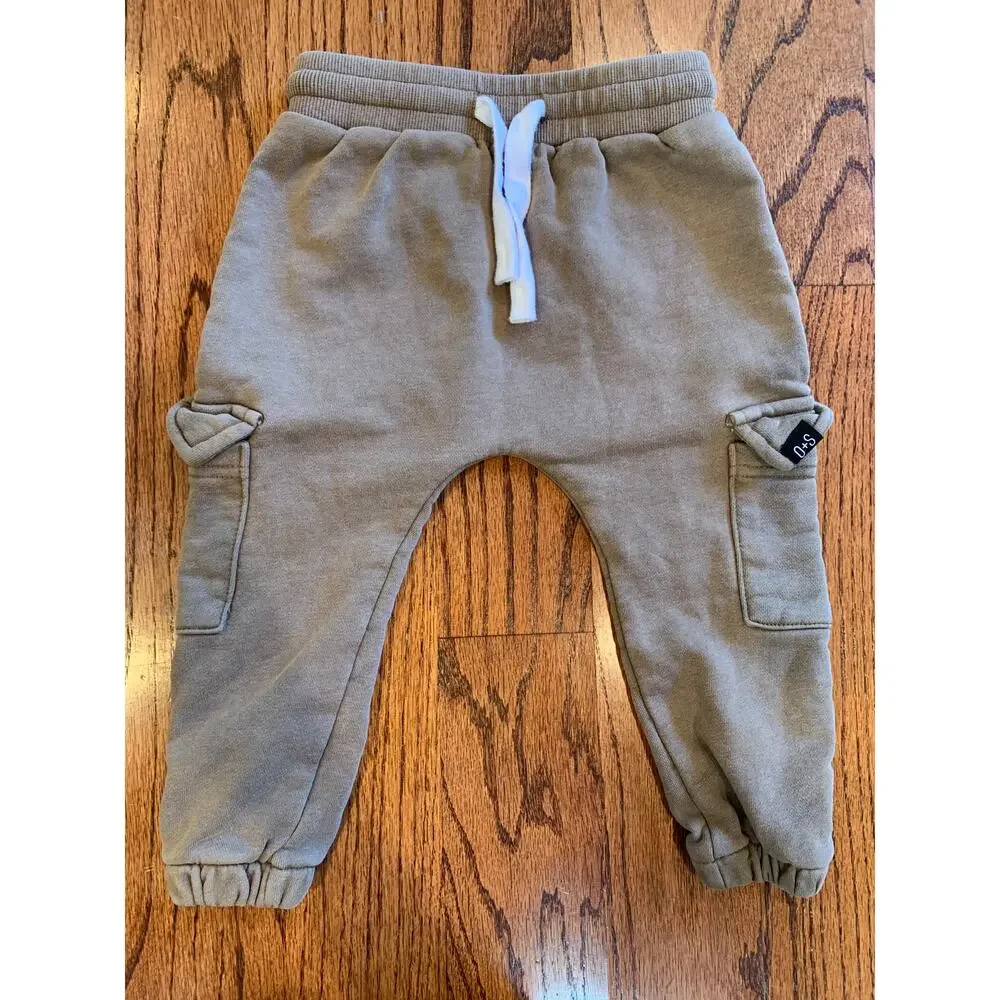 Olive + Scout Harlow Cotton Jogger Set | Light Brown | 18-24 months